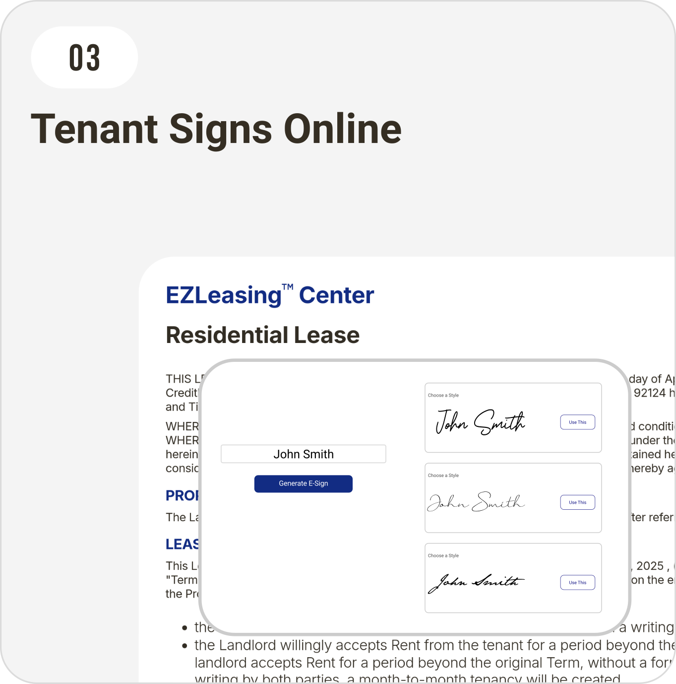 Tenant Signs Online